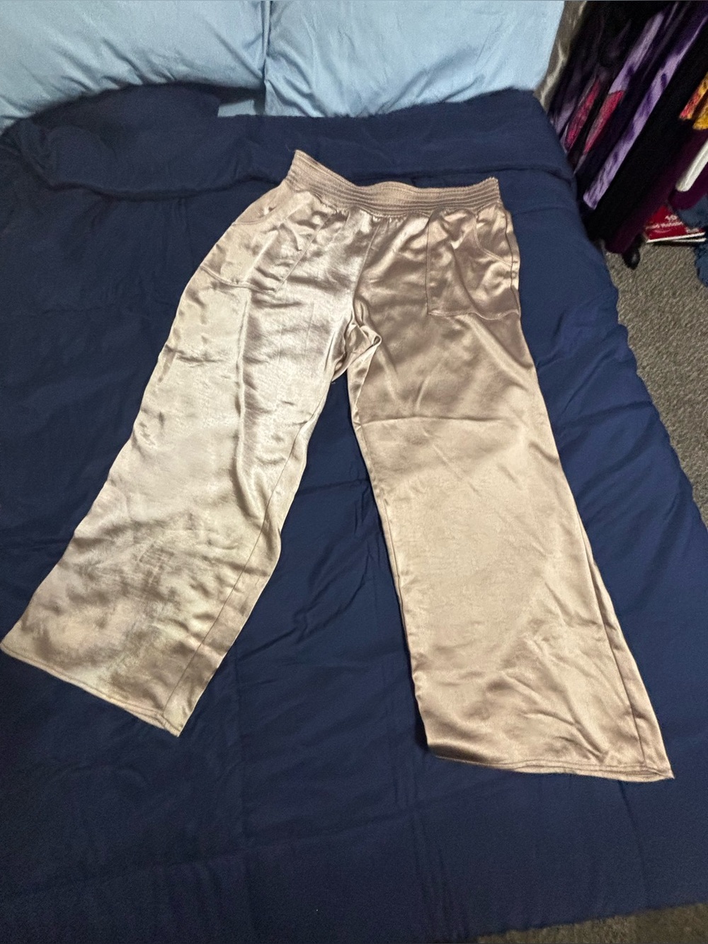 Simply Vera Vera Wang Satin Wide-Leg Pants in Taupe
